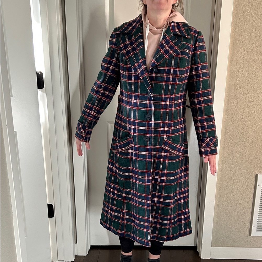 Pendleton Multicolor Plaid Wool Trench Coat size 4 - Picture 10 of 12